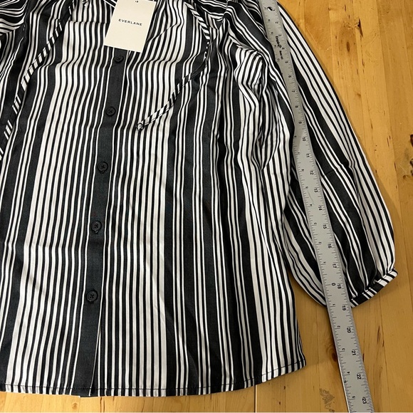 NWT! Everlane Gathered Shirt Butterlite Striped Button Front Women Size XXS - Picture 13 of 13